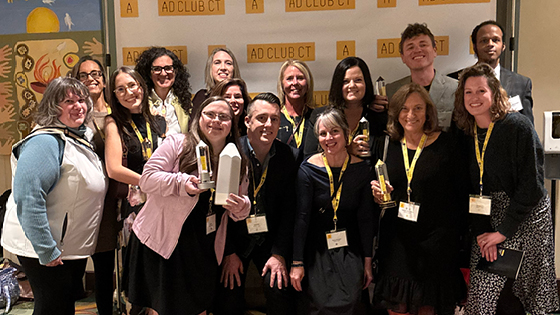 A group of Mintz + Hoke employees at the Ad Club Awards. 