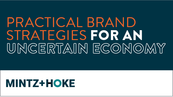 graphic that reads practical brand strategies for an uncertain economy