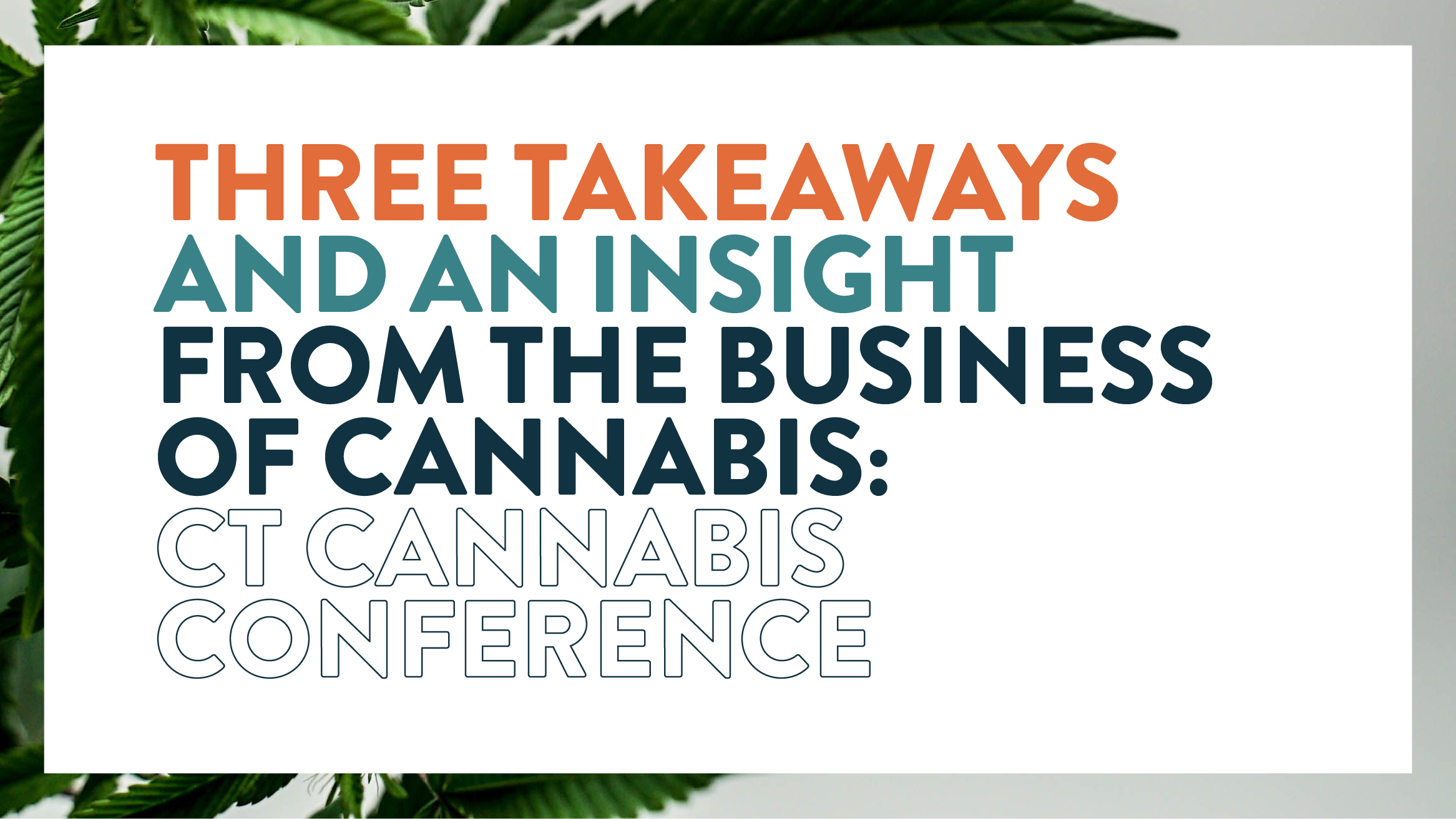 text that reads Three Takeaways and an Insight from the Business of Cannabis: CT Cannabis Conference