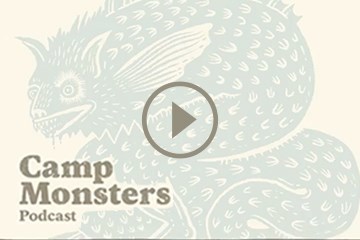 cover image of the Camp Monsters Podcast showcasing a dragon