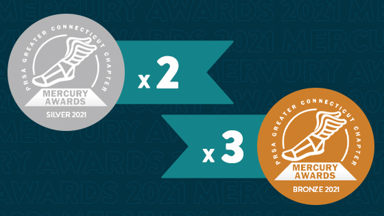 silver and bronze mercury award badges 